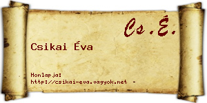 Csikai Éva névjegykártya