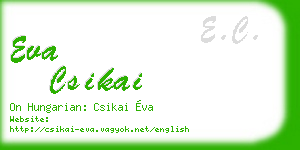 eva csikai business card